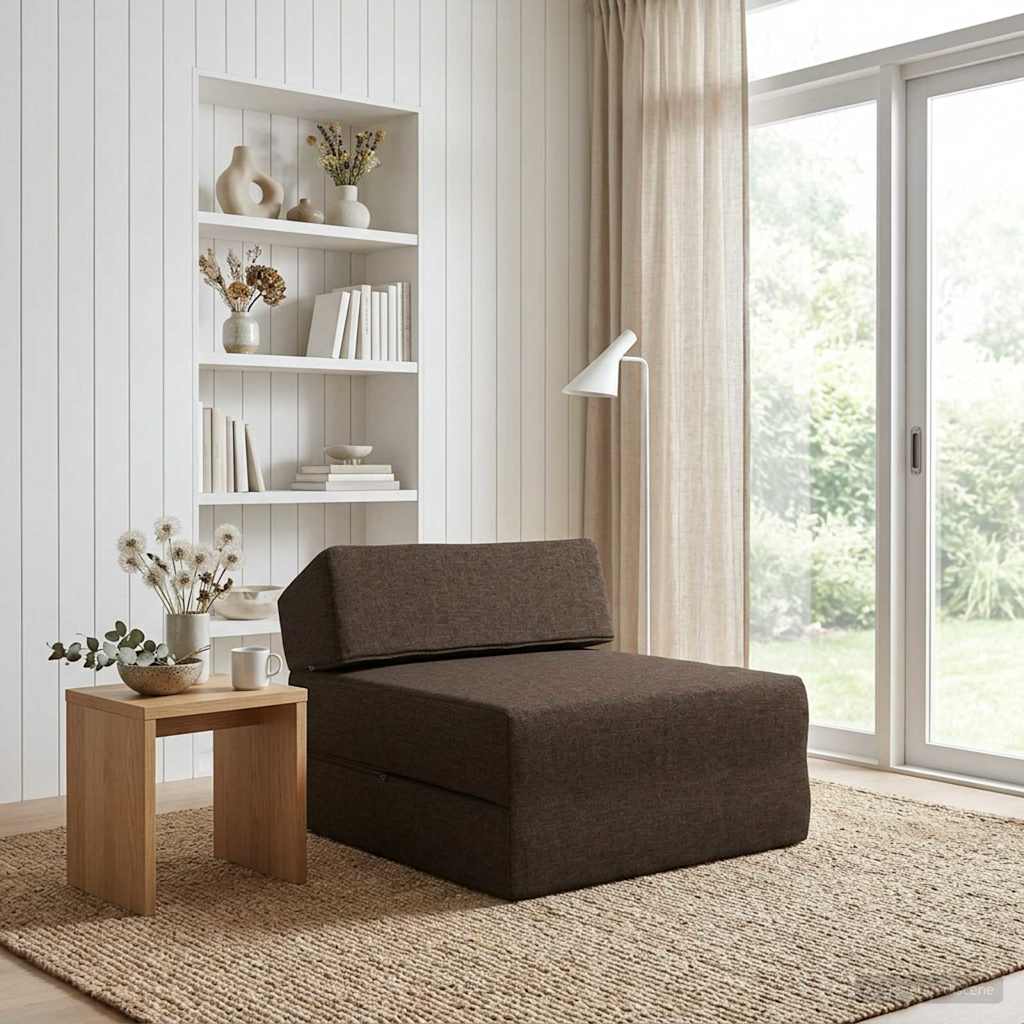 vidaXL Foldable Sofa Bed Light Grey 60 x 70 x 41 cm Fabric