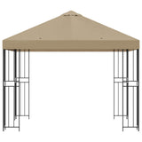 vidaXL Prieel 3 x 3 m Beige Polyester en Staal 190 gsm