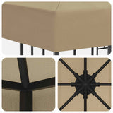 vidaXL Prieel 3 x 3 m Beige Polyester en Staal 190 gsm