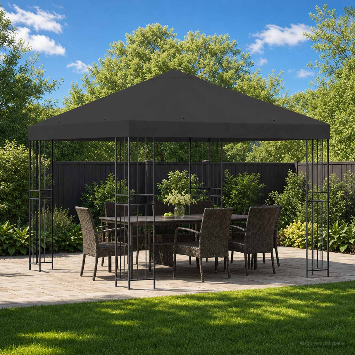vidaXL Prieel 3 x 3 m Beige Polyester en Staal 190 gsm