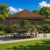 vidaXL Prieel 3 x 3 m Beige Polyester en Staal 190 gsm