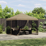 vidaXL Prieel 3 x 3 m Beige Polyester en Staal 190 gsm