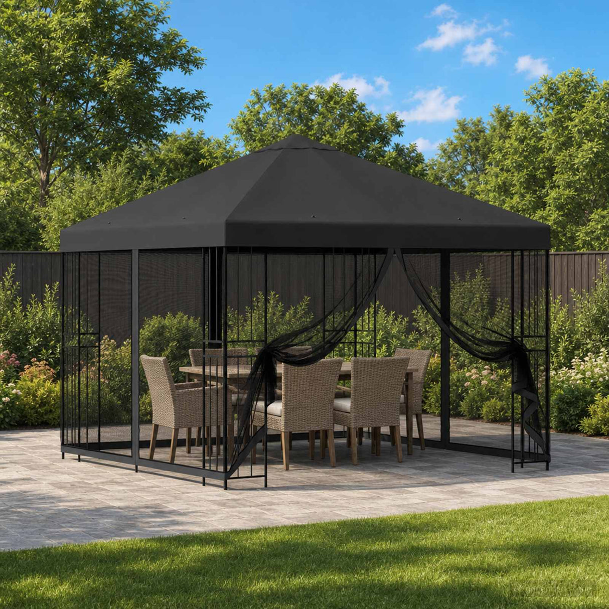 vidaXL Prieel 3 x 3 m Beige Polyester en Staal 190 gsm