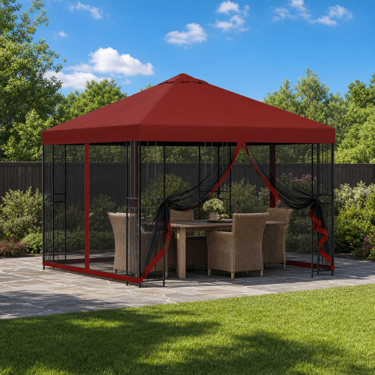 vidaXL Prieel 3 x 3 m Beige Polyester en Staal 190 gsm