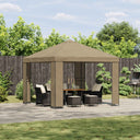 vidaXL Prieel 3 x 3 m Beige Polyester en Staal 190 gsm