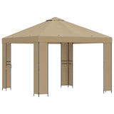 vidaXL Prieel 3 x 3 m Beige Polyester en Staal 190 gsm