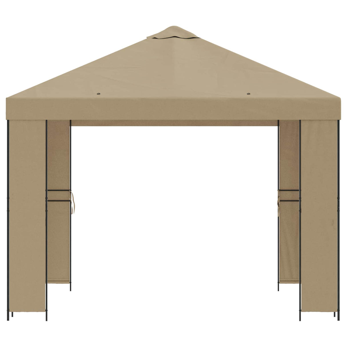 vidaXL Prieel 3 x 3 m Beige Polyester en Staal 190 gsm