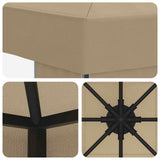 vidaXL Prieel 3 x 3 m Beige Polyester en Staal 190 gsm