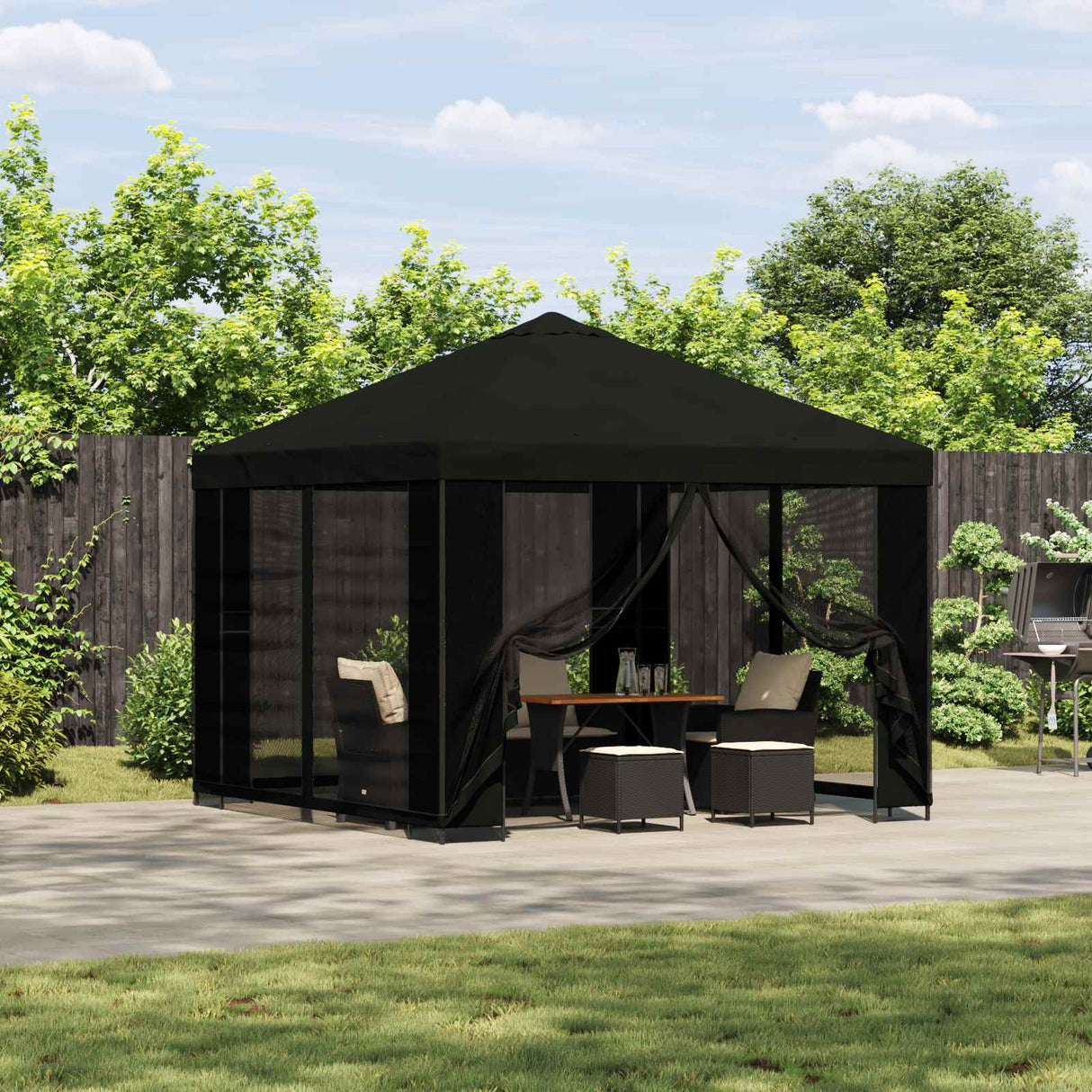 vidaXL Prieel 3 x 3 m Beige Polyester en Staal 190 gsm
