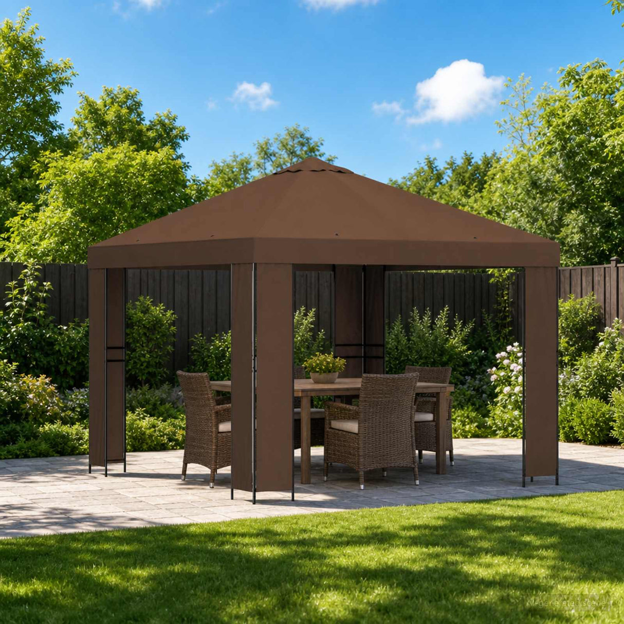 vidaXL Prieel 3 x 3 m Beige Polyester en Staal 190 gsm