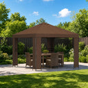 vidaXL Prieel 3 x 3 m Beige Polyester en Staal 190 gsm