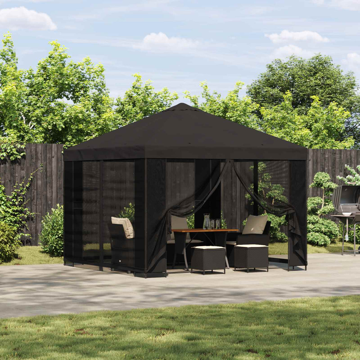 vidaXL Prieel 3 x 3 m Beige Polyester en Staal 190 gsm