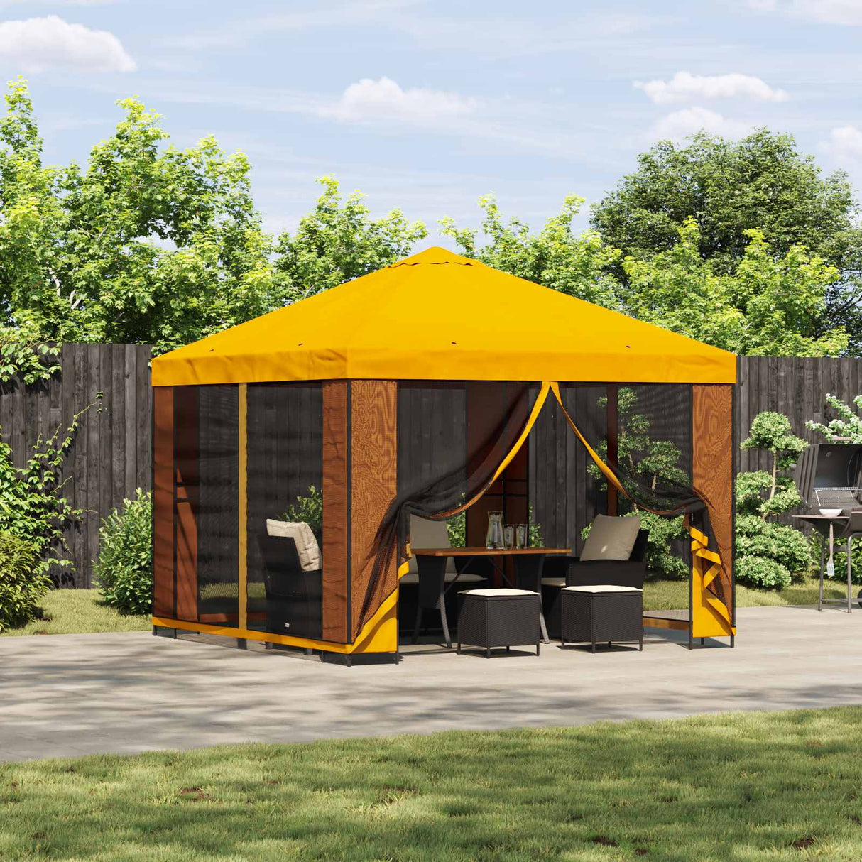 vidaXL Prieel 3 x 3 m Beige Polyester en Staal 190 gsm