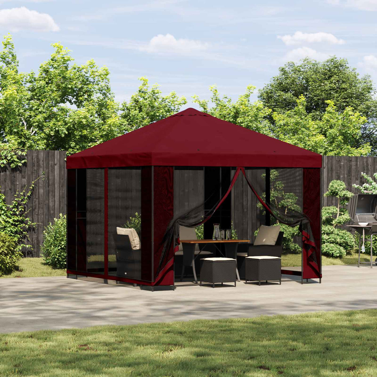 vidaXL Prieel 3 x 3 m Beige Polyester en Staal 190 gsm