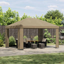 vidaXL Prieel 4 × 3 m Beige Polyester en Staal 190 gsm