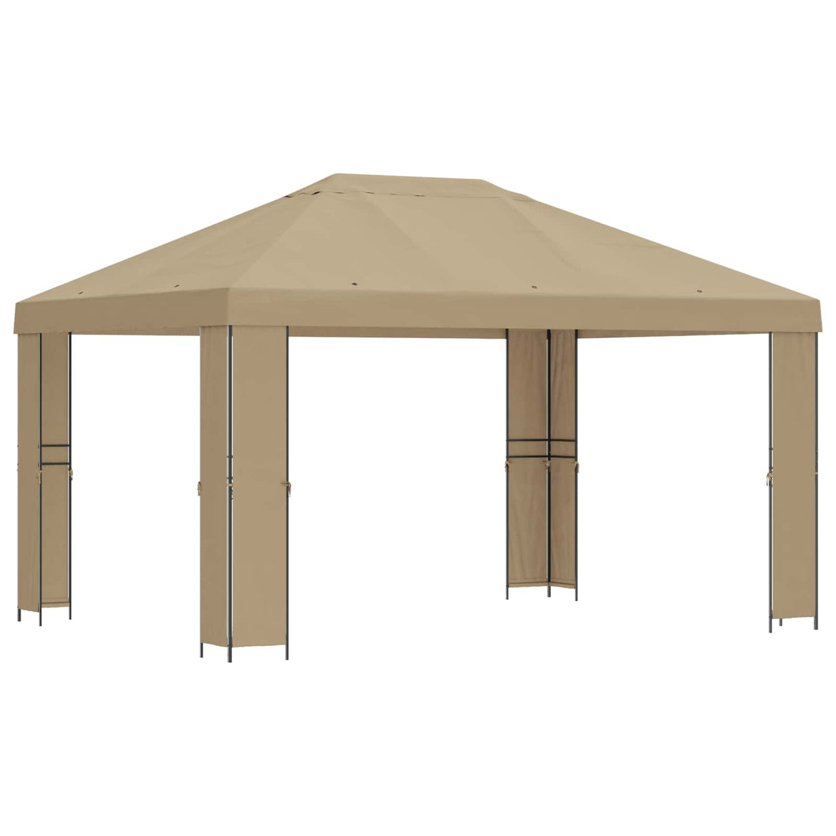 vidaXL Prieel 4 × 3 m Beige Polyester en Staal 190 gsm