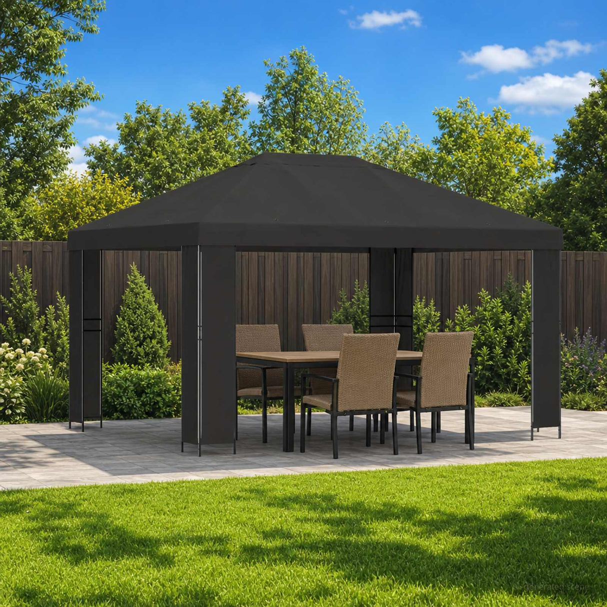 vidaXL Prieel 4 × 3 m Beige Polyester en Staal 190 gsm