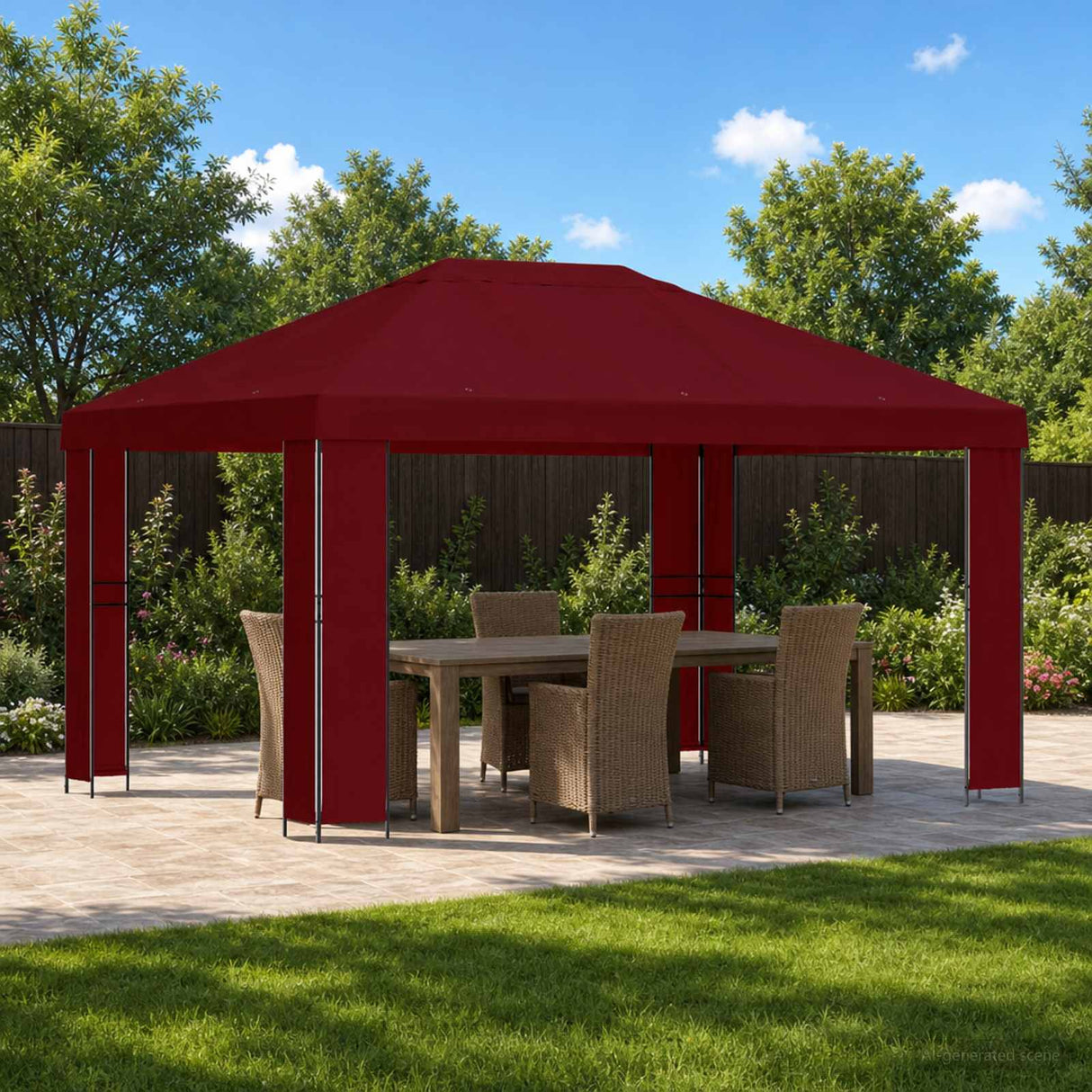 vidaXL Prieel 4 × 3 m Beige Polyester en Staal 190 gsm