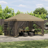 vidaXL Prieel 4 × 3 m Beige Polyester en Staal 190 gsm