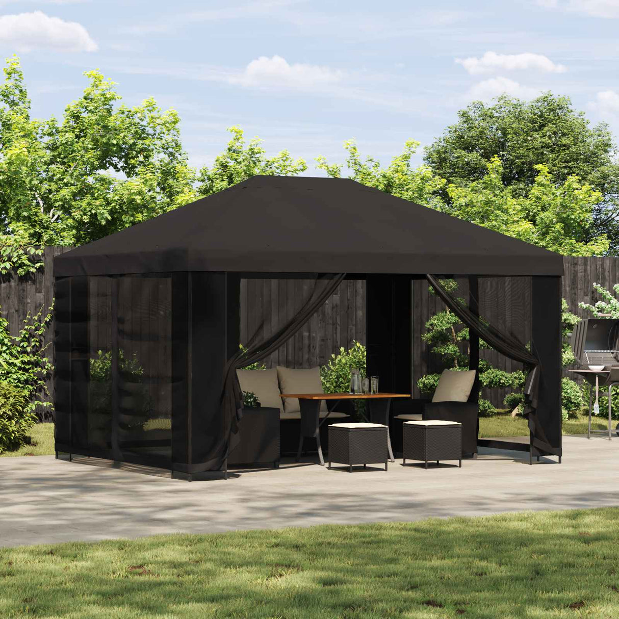 vidaXL Prieel 4 × 3 m Beige Polyester en Staal 190 gsm