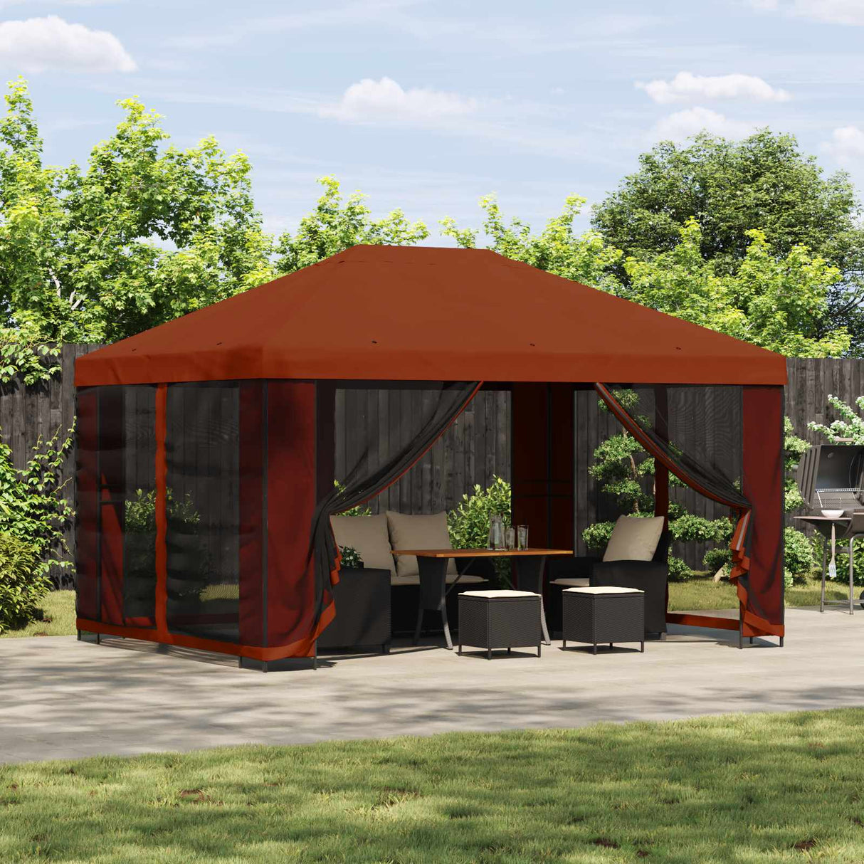 vidaXL Prieel 4 × 3 m Beige Polyester en Staal 190 gsm