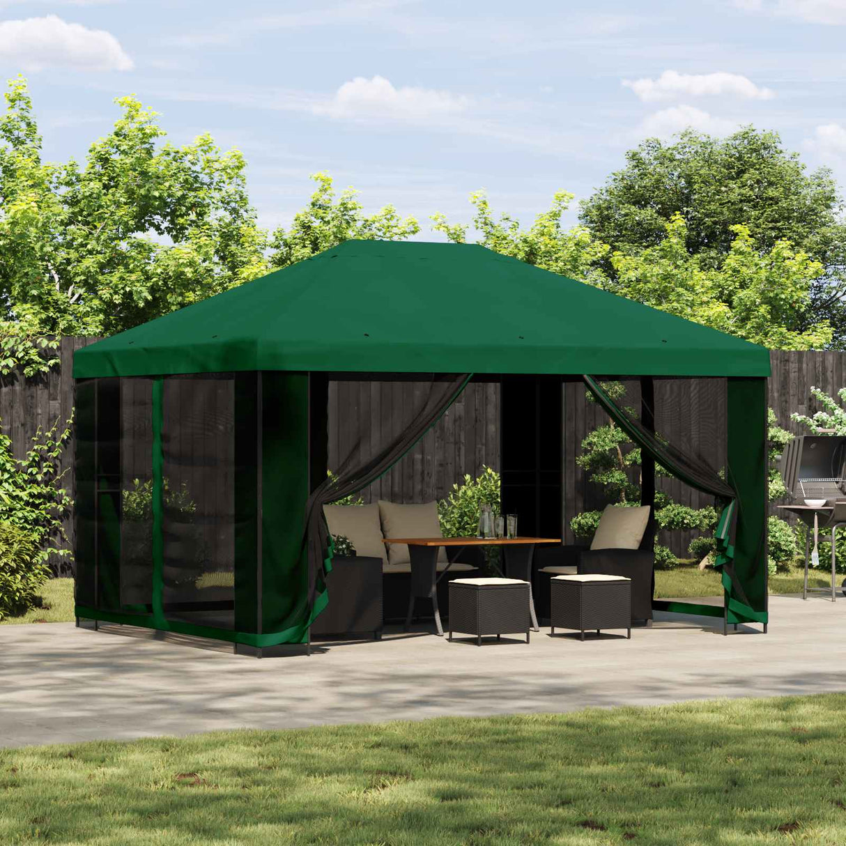 vidaXL Prieel 4 × 3 m Beige Polyester en Staal 190 gsm