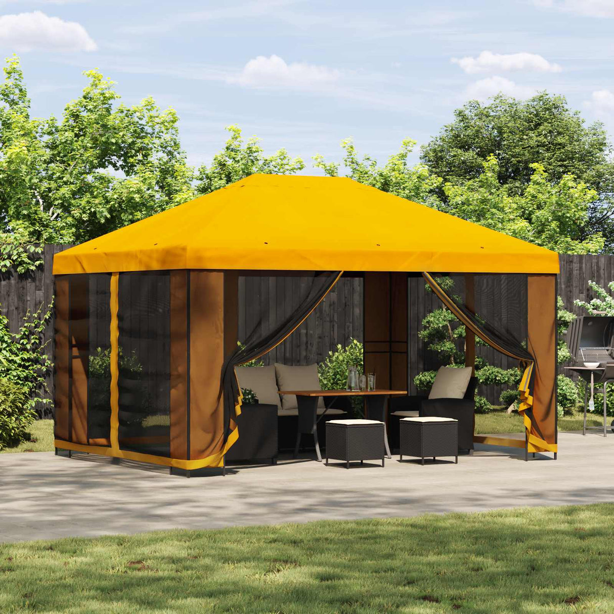 vidaXL Prieel 4 × 3 m Beige Polyester en Staal 190 gsm