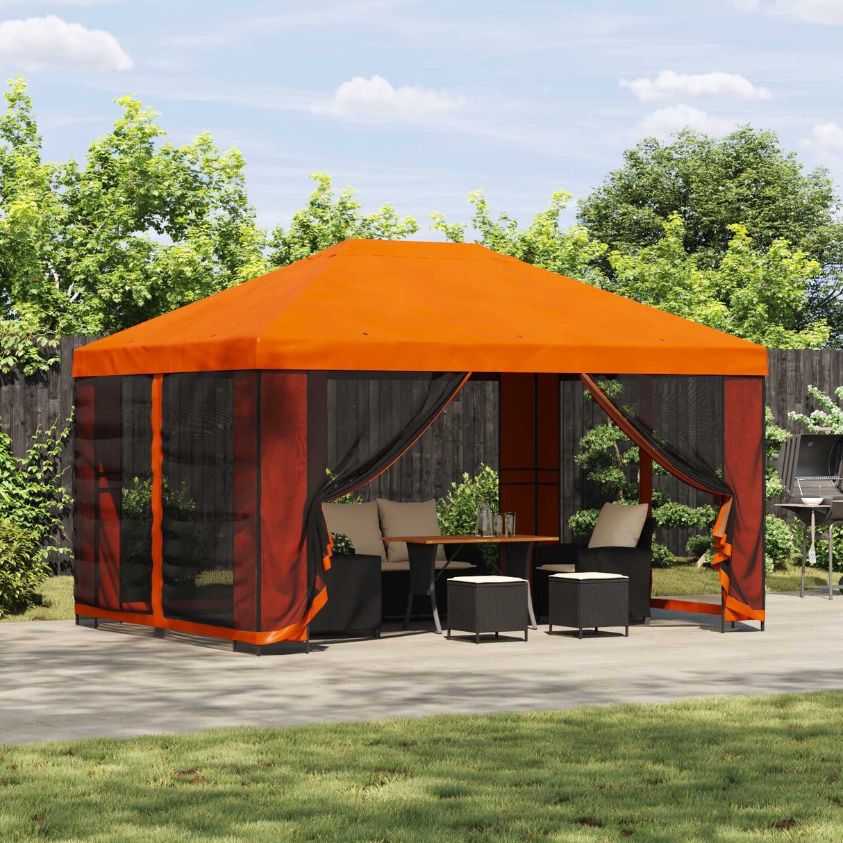 vidaXL Prieel 4 × 3 m Beige Polyester en Staal 190 gsm