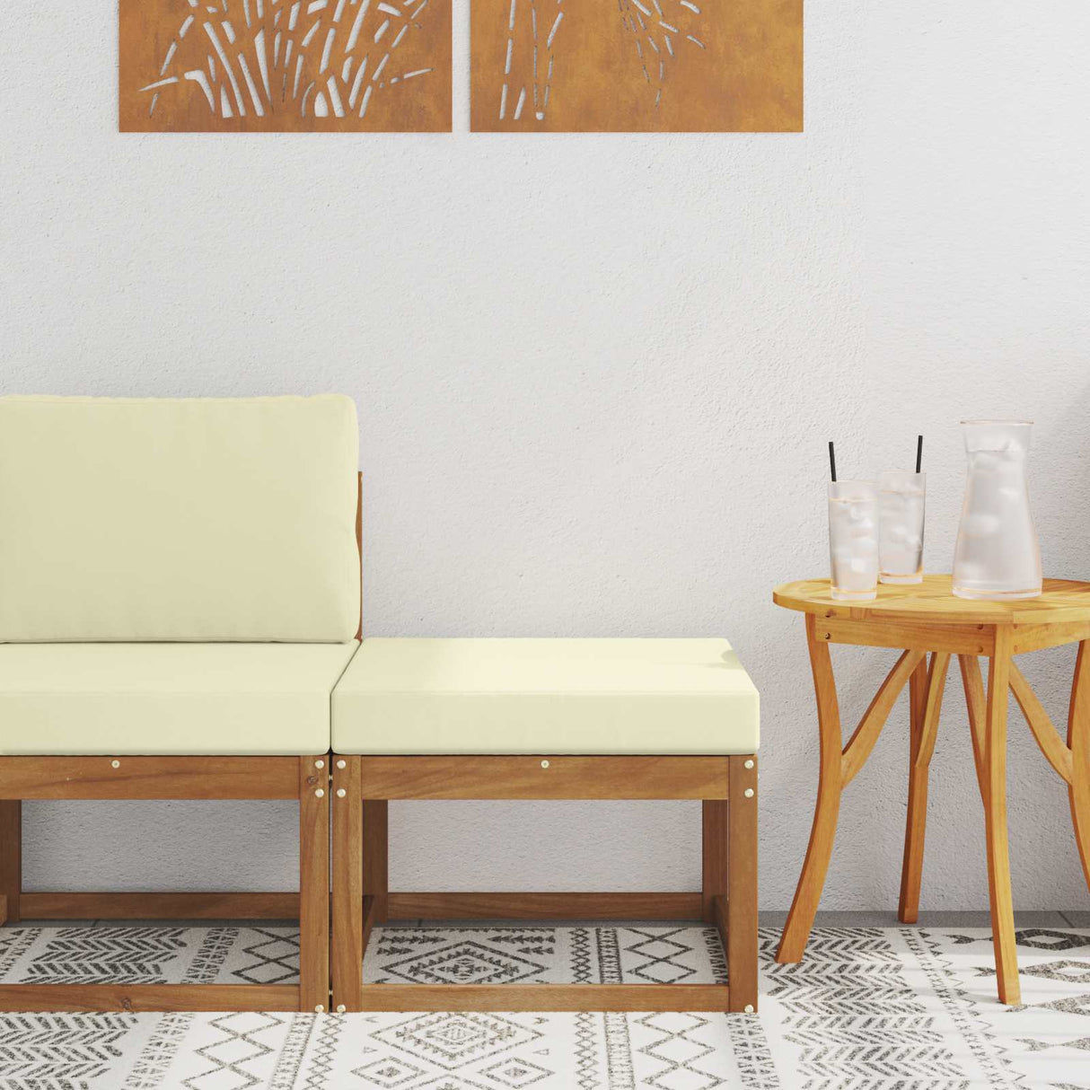vidaXL Buiten Midden Sofa Massief Acacia Hout Naturel
