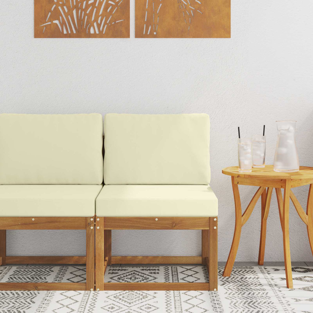 vidaXL Buiten Midden Sofa Massief Acacia Hout Naturel