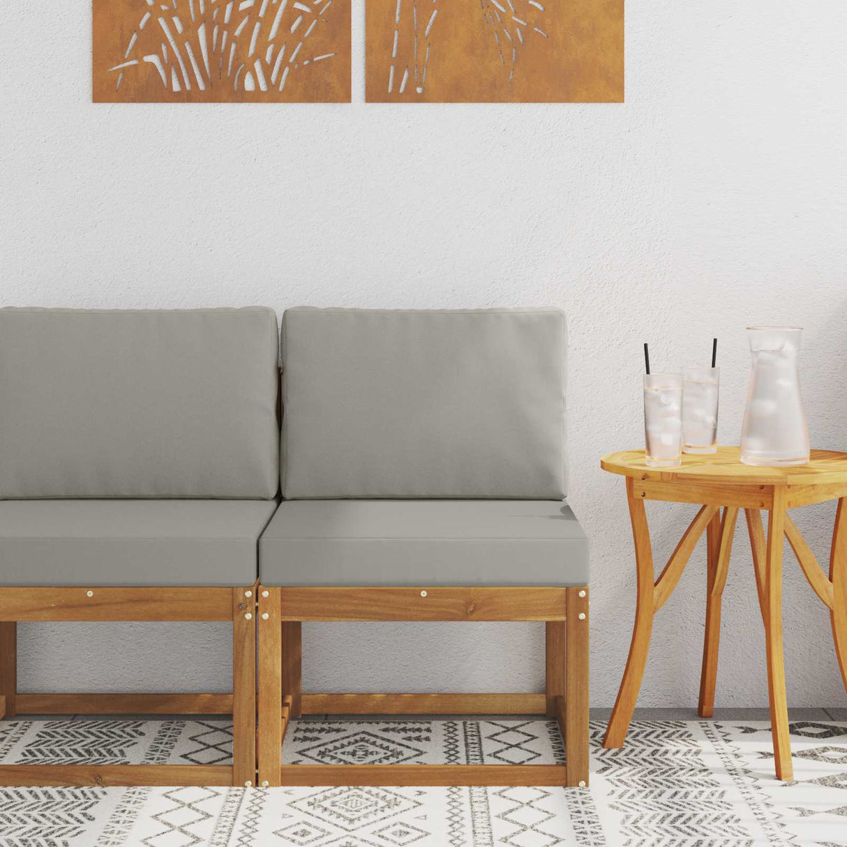 vidaXL Buiten Midden Sofa Massief Acacia Hout Naturel