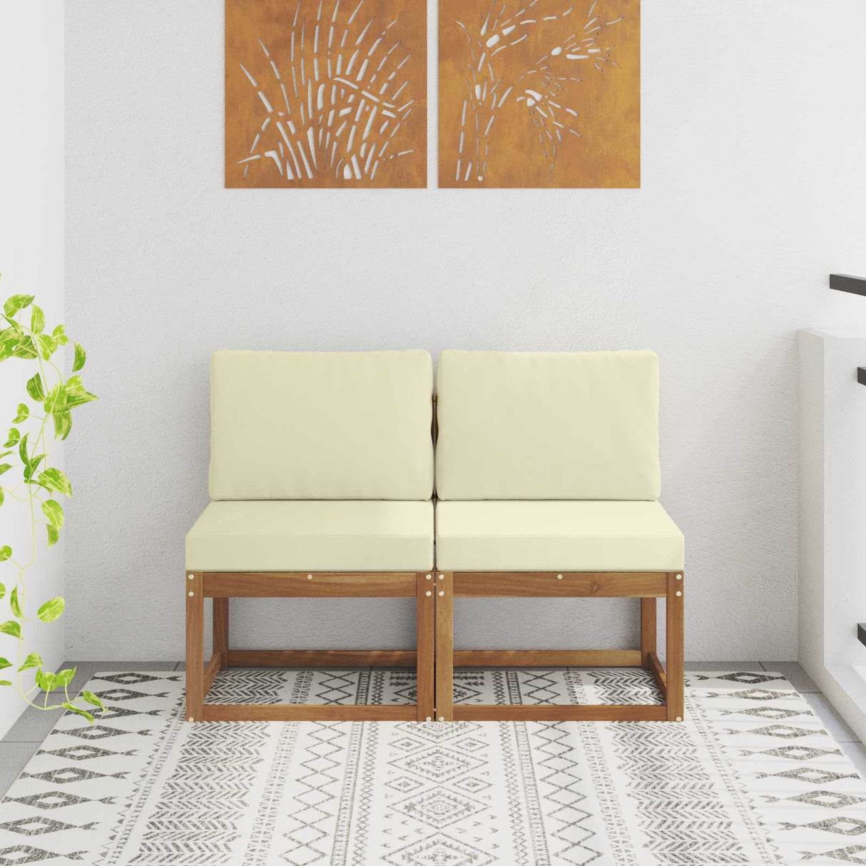 vidaXL Buiten Midden Sofa Massief Acacia Hout Naturel