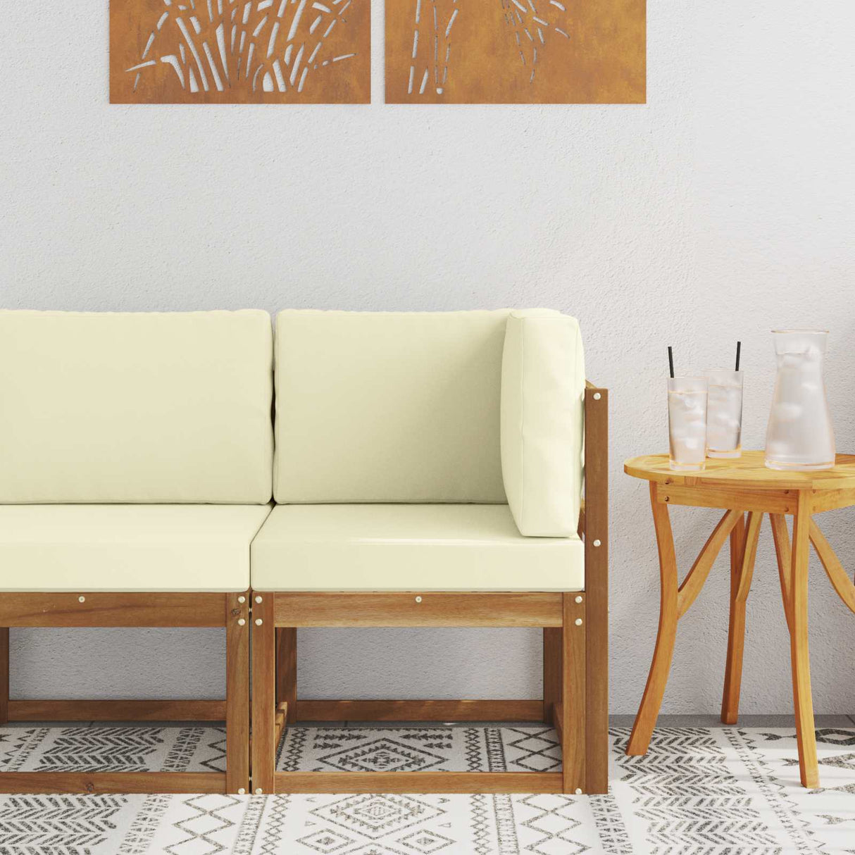 vidaXL Buiten Midden Sofa Massief Acacia Hout Naturel