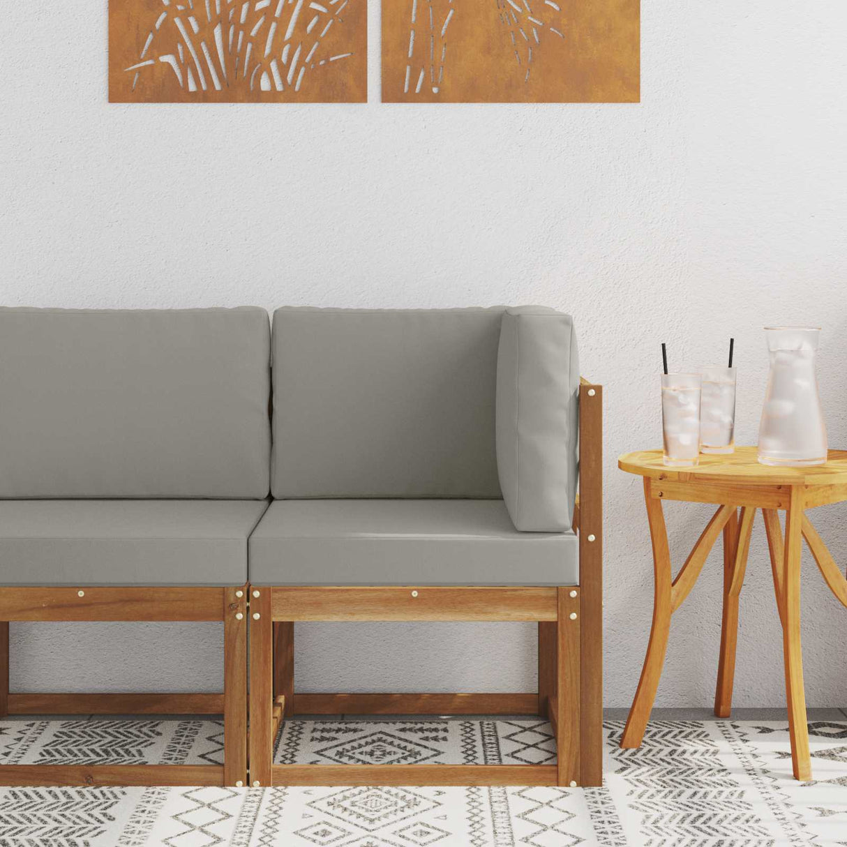 vidaXL Buiten Midden Sofa Massief Acacia Hout Naturel