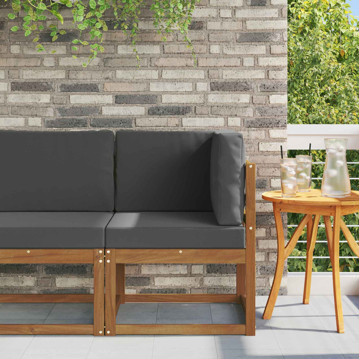 vidaXL Buiten Midden Sofa Massief Acacia Hout Naturel