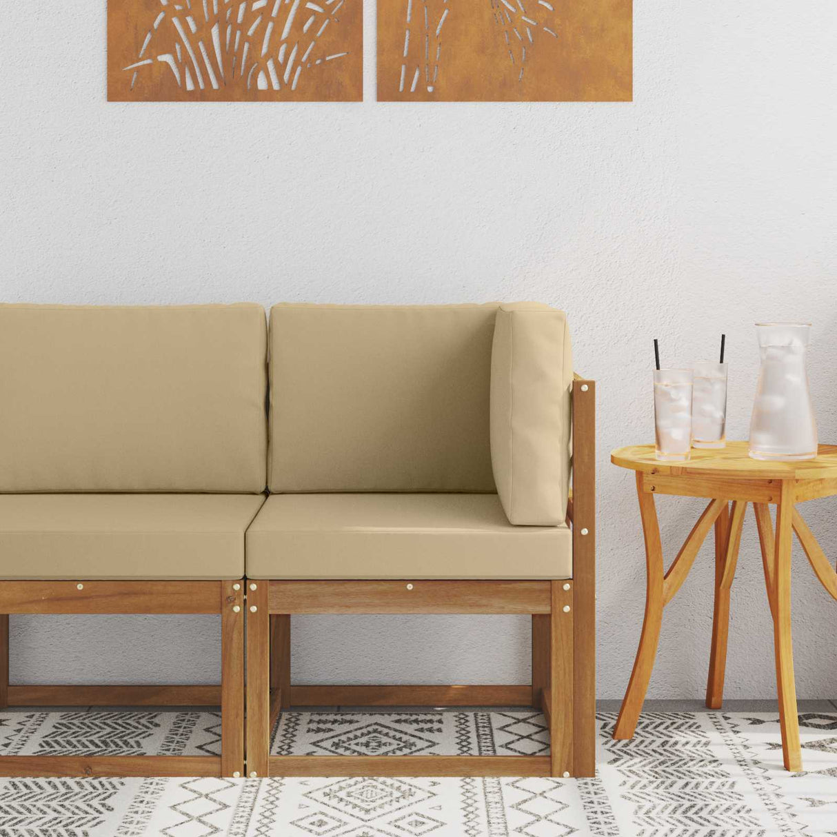 vidaXL Buiten Midden Sofa Massief Acacia Hout Naturel