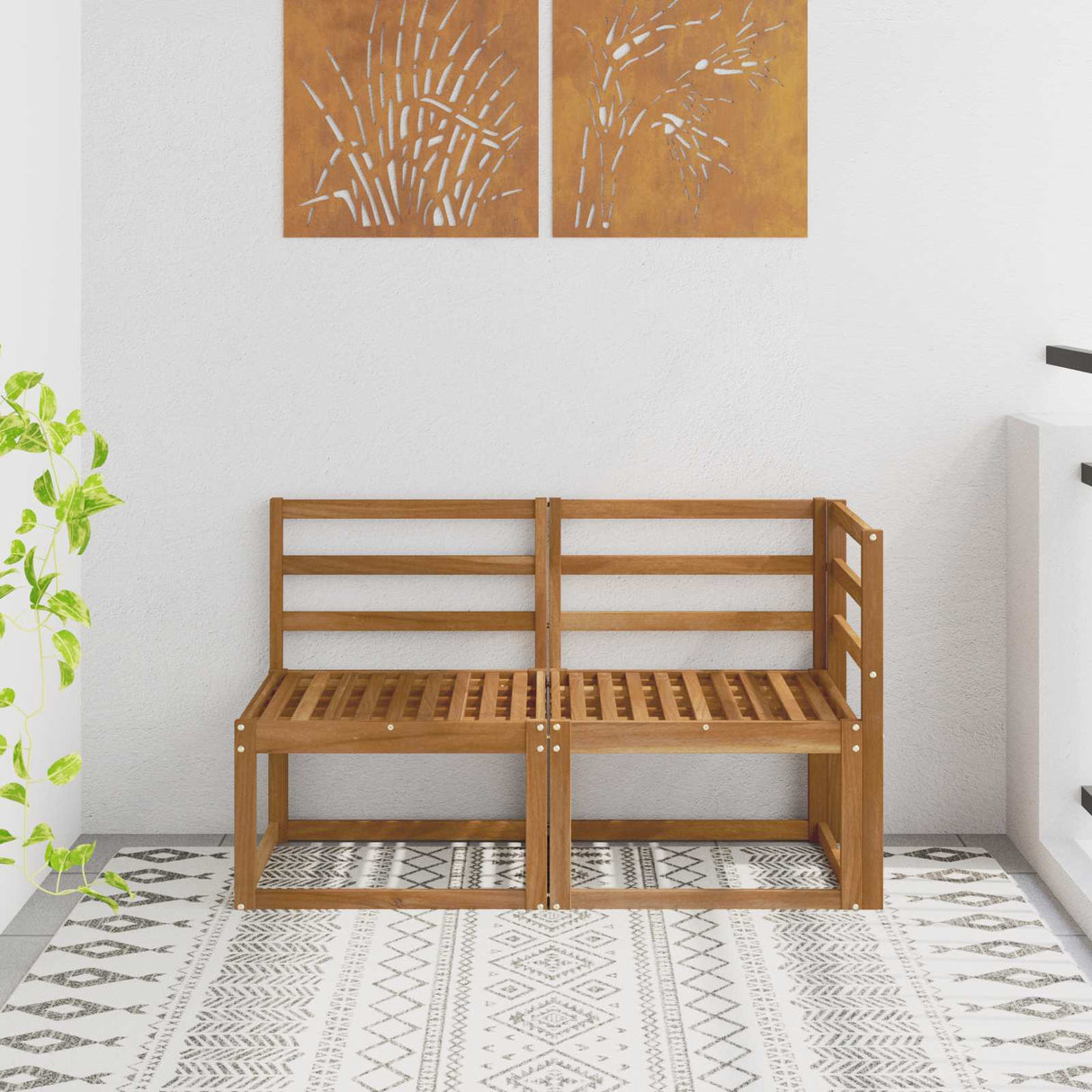 vidaXL Buiten Midden Sofa Massief Acacia Hout Naturel