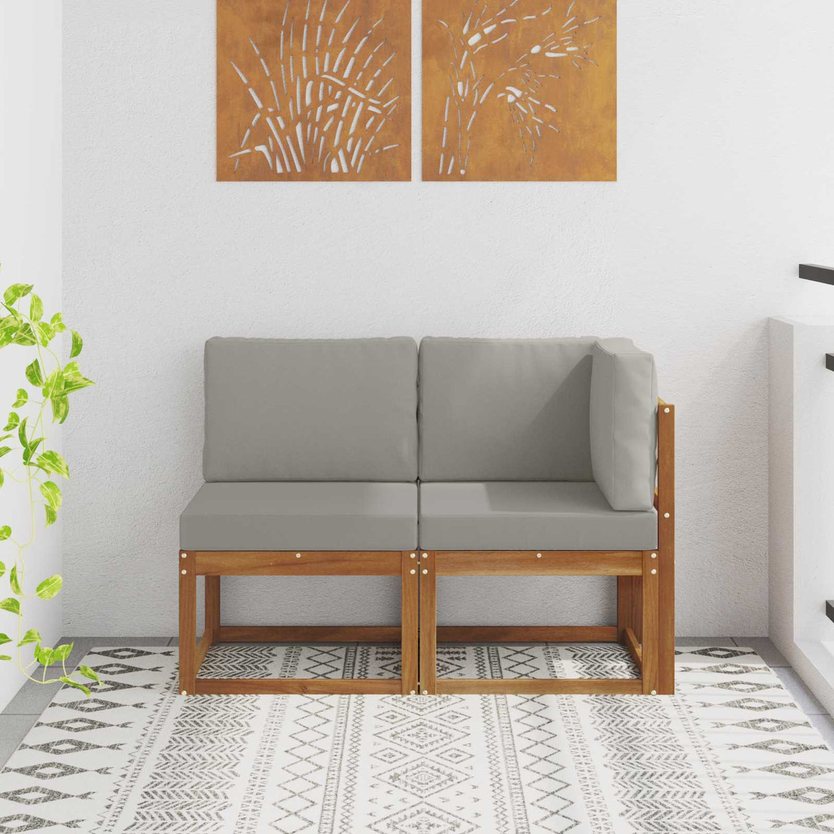 vidaXL Buiten Midden Sofa Massief Acacia Hout Naturel