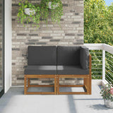 vidaXL Buiten Midden Sofa Massief Acacia Hout Naturel