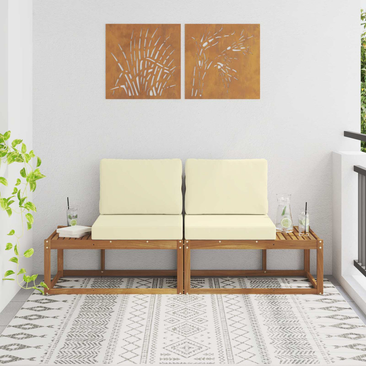 vidaXL Buiten Midden Sofa Massief Acacia Hout Naturel