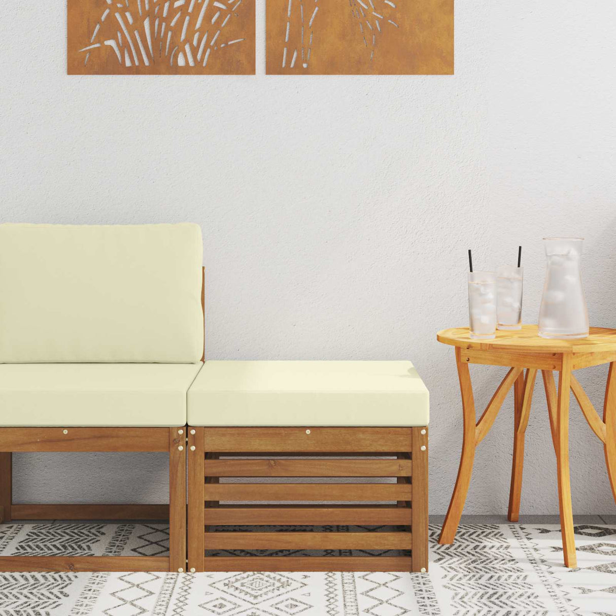 vidaXL Garden Table Solid Acacia Wood Natural 59 x 59 x 37 cm