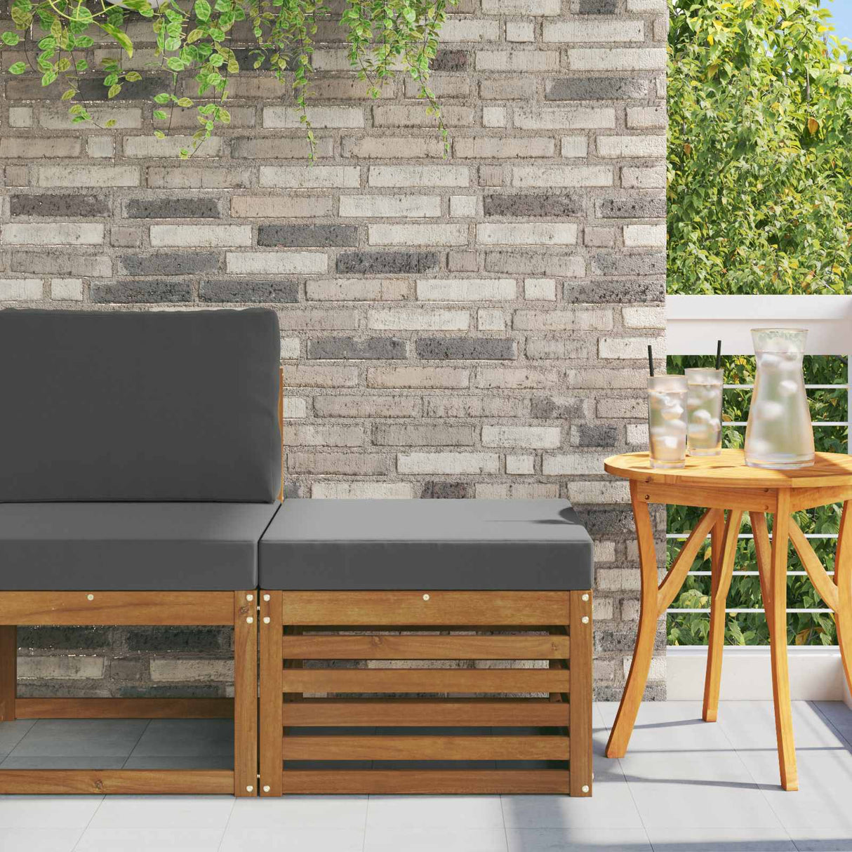 vidaXL Garden Table Solid Acacia Wood Natural 59 x 59 x 37 cm