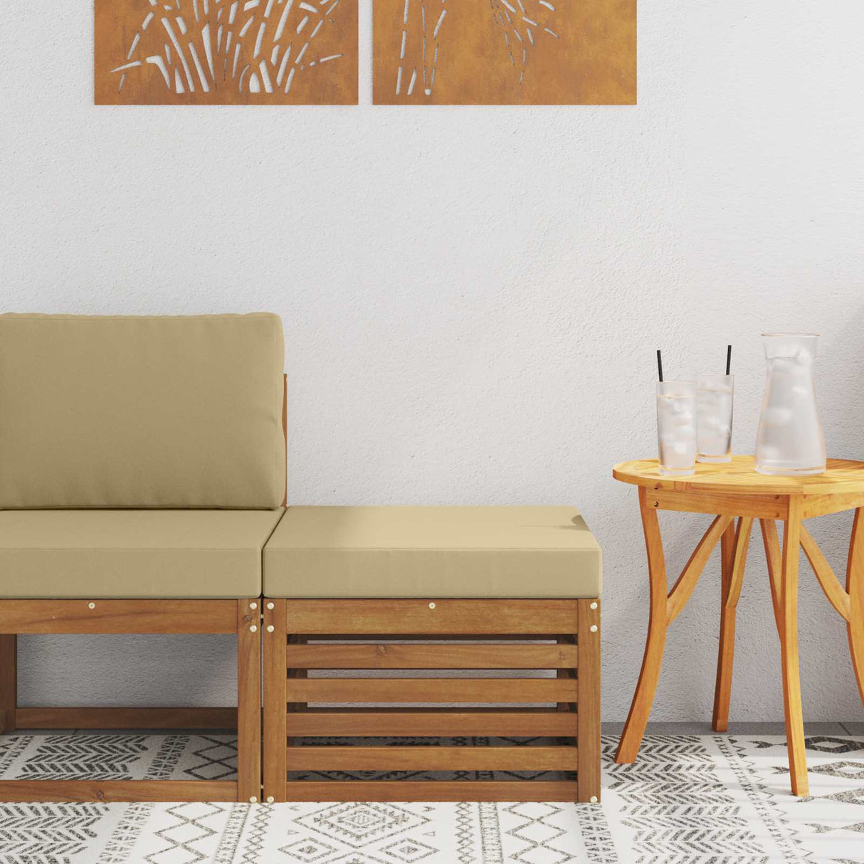 vidaXL Garden Table Solid Acacia Wood Natural 59 x 59 x 37 cm