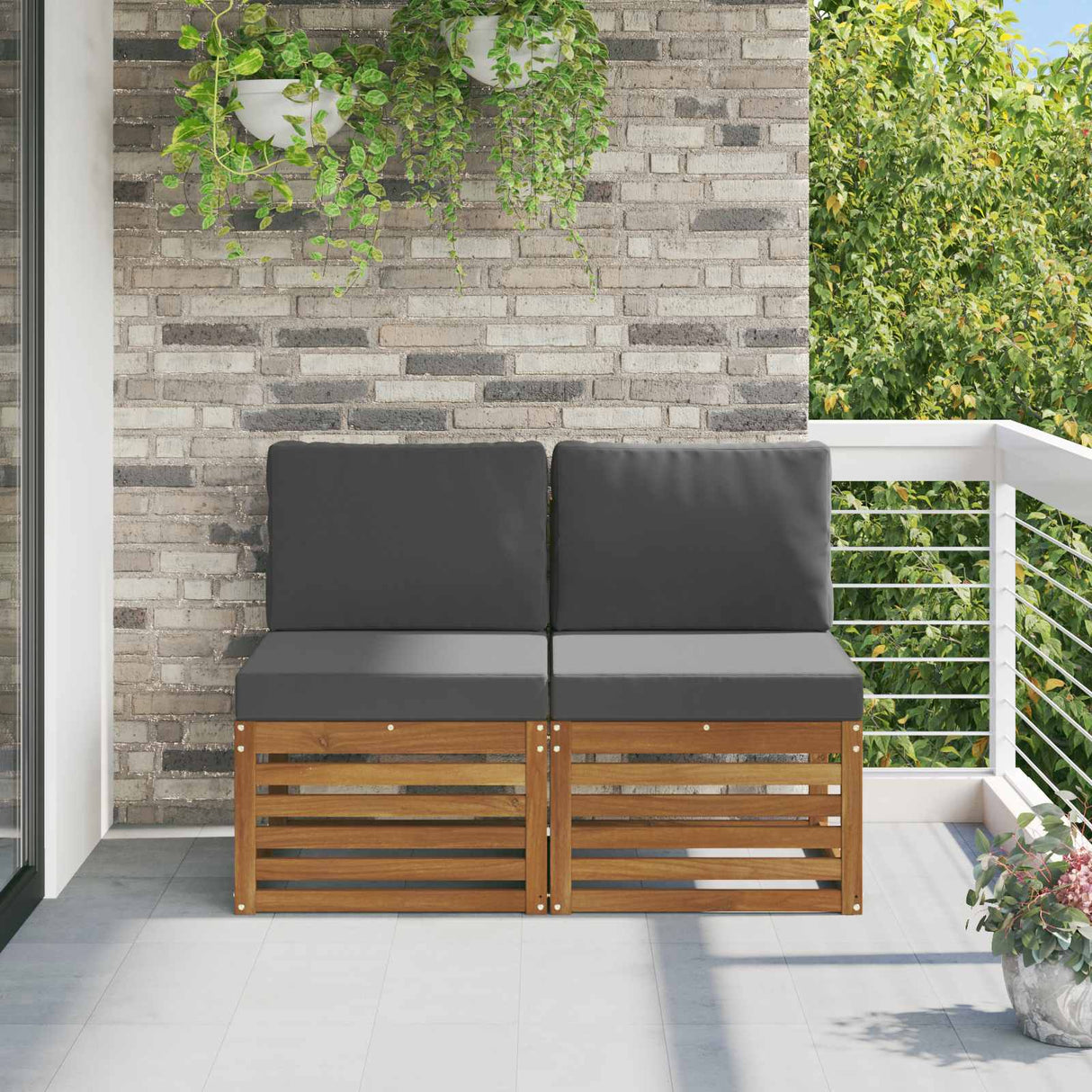 vidaXL Garden Table Solid Acacia Wood Natural 59 x 59 x 37 cm