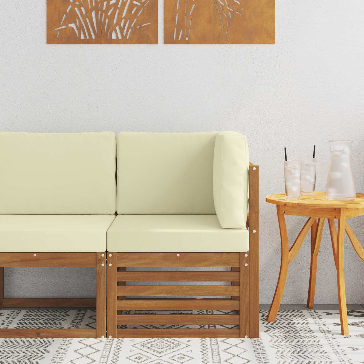 vidaXL Garden Table Solid Acacia Wood Natural 59 x 59 x 37 cm