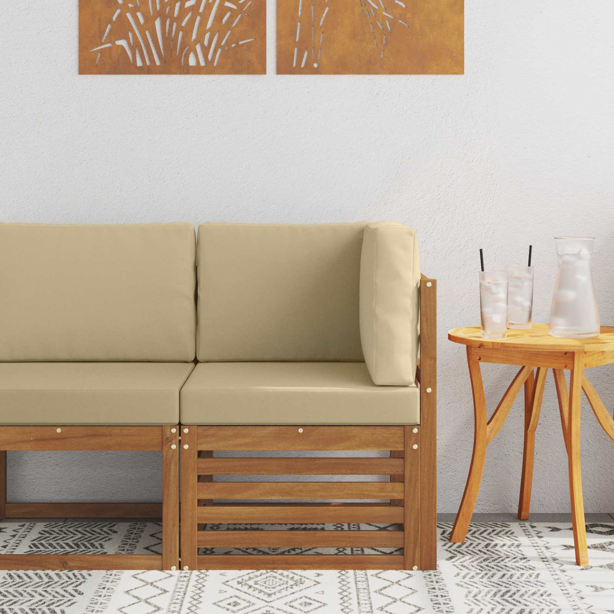 vidaXL Garden Table Solid Acacia Wood Natural 59 x 59 x 37 cm