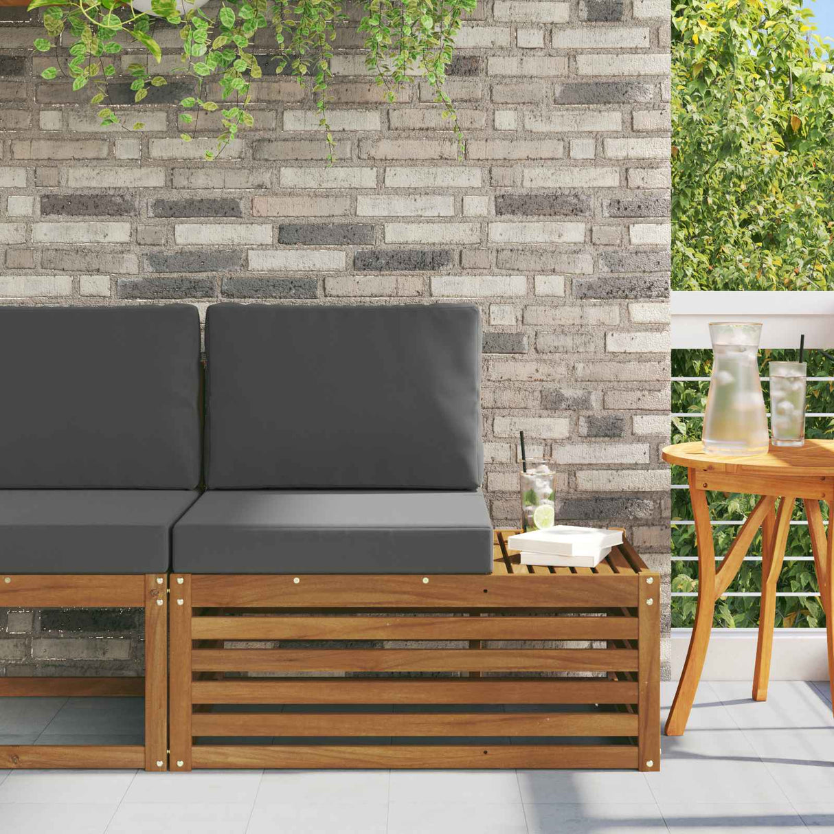 vidaXL Garden Table Solid Acacia Wood Natural 59 x 59 x 37 cm