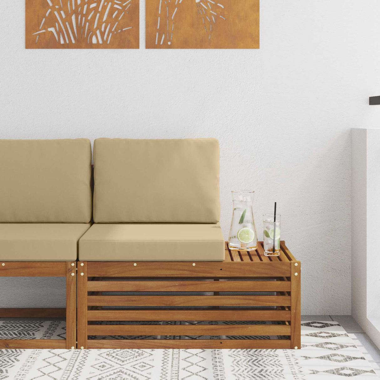 vidaXL Garden Table Solid Acacia Wood Natural 59 x 59 x 37 cm