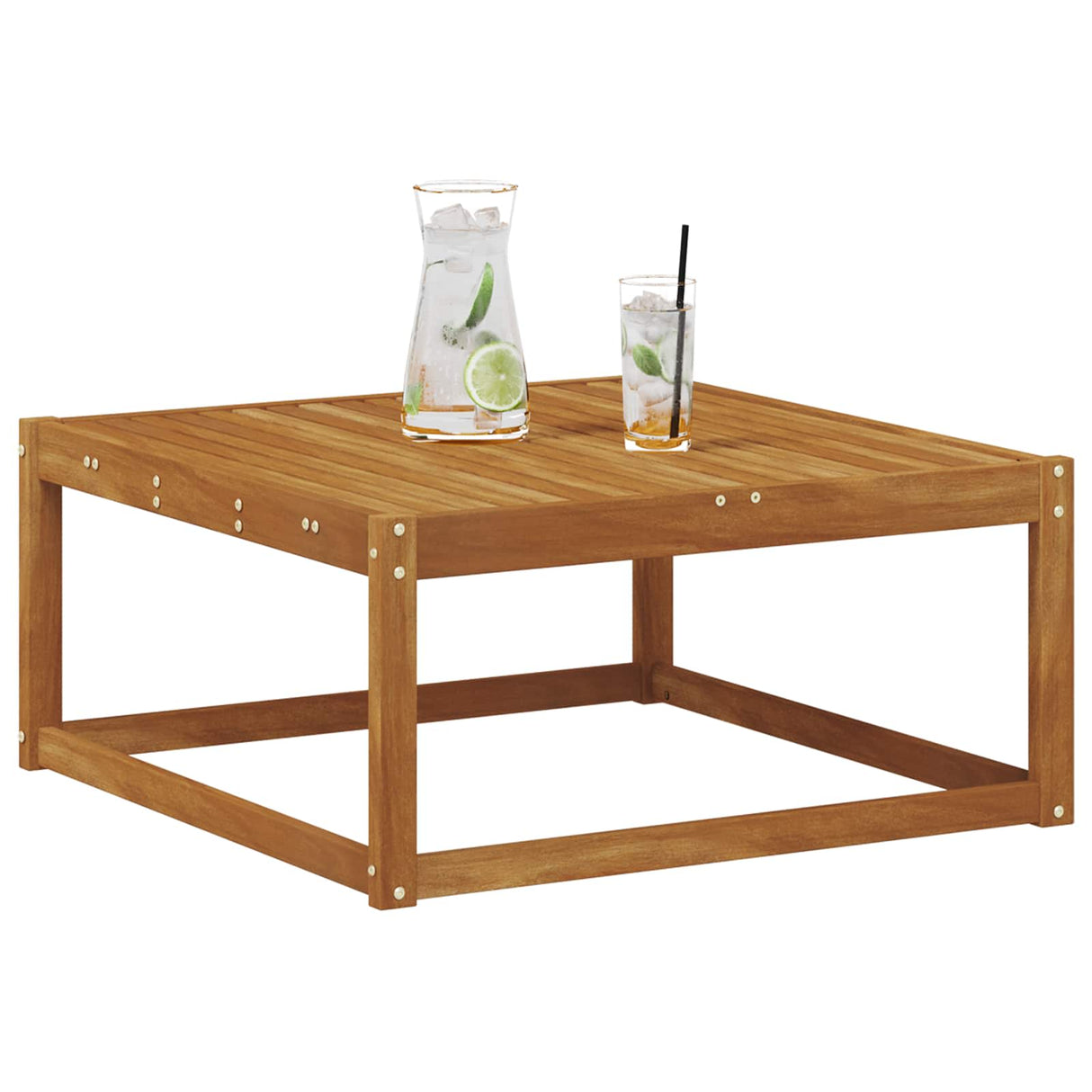 vidaXL Outdoor Ottoman Solid Acacia Wood Natural