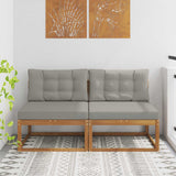 vidaXL Outdoor Ottoman Solid Acacia Wood Natural